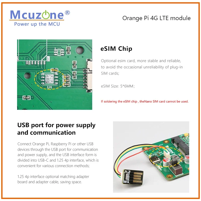 وحدة Orange Pi 4G LTE، CAT4/EG25-G/fibocom/Qualcomm/GNSS/eSIM/محرك مجاني/ubuntu/debian/RaspberryPi