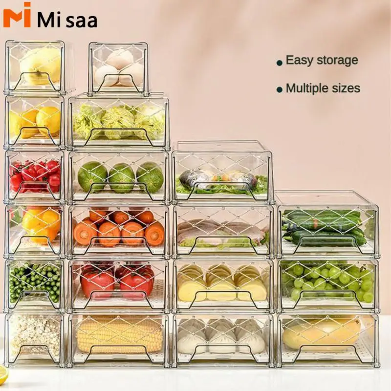 

Refrigerator Drawer Storage Box Superimposed Refrigerator Storage High Transparency Fresh Storage Kitchen Storage Crisper Drawer