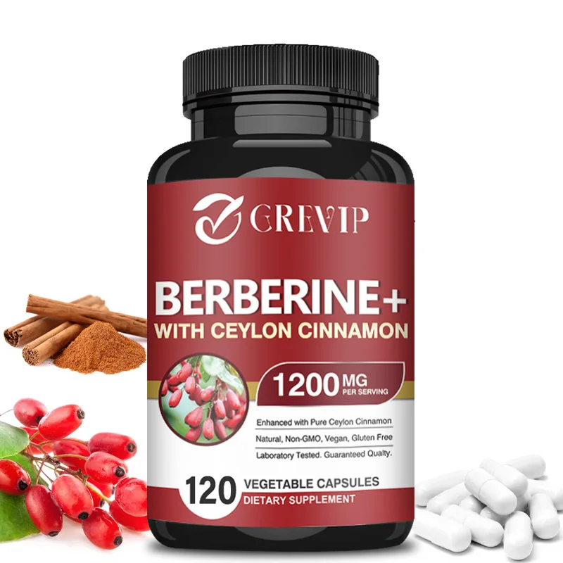 Berberine with Ceylon Cinnamon Capsules - Cardiovascular and Digestive Health, Supports Immune System, Antioxidant