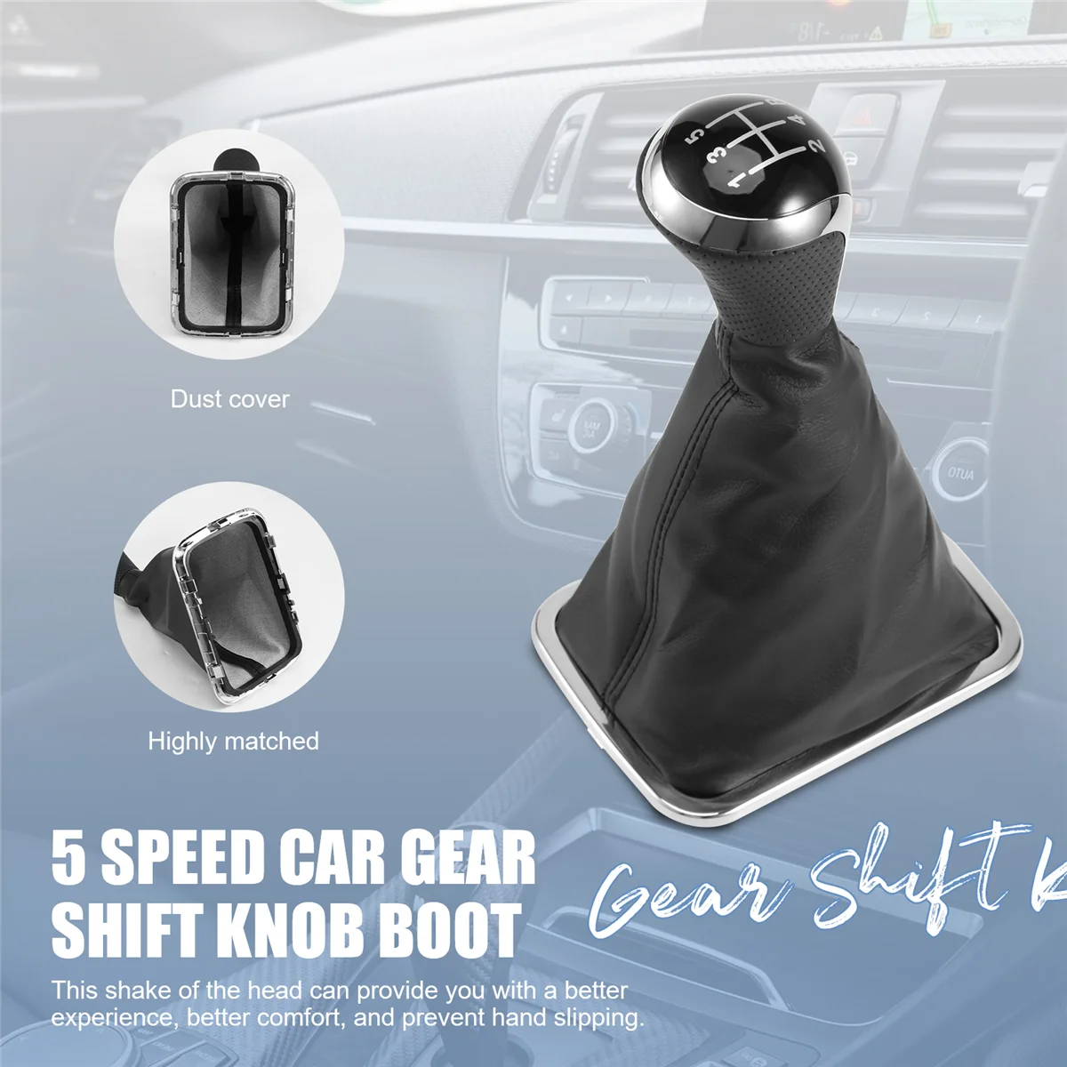 5 Speed Car Gear Shift Knob Boot Gear Shift Collars Dustproof Cover for 7 EC7 EC715 EC718