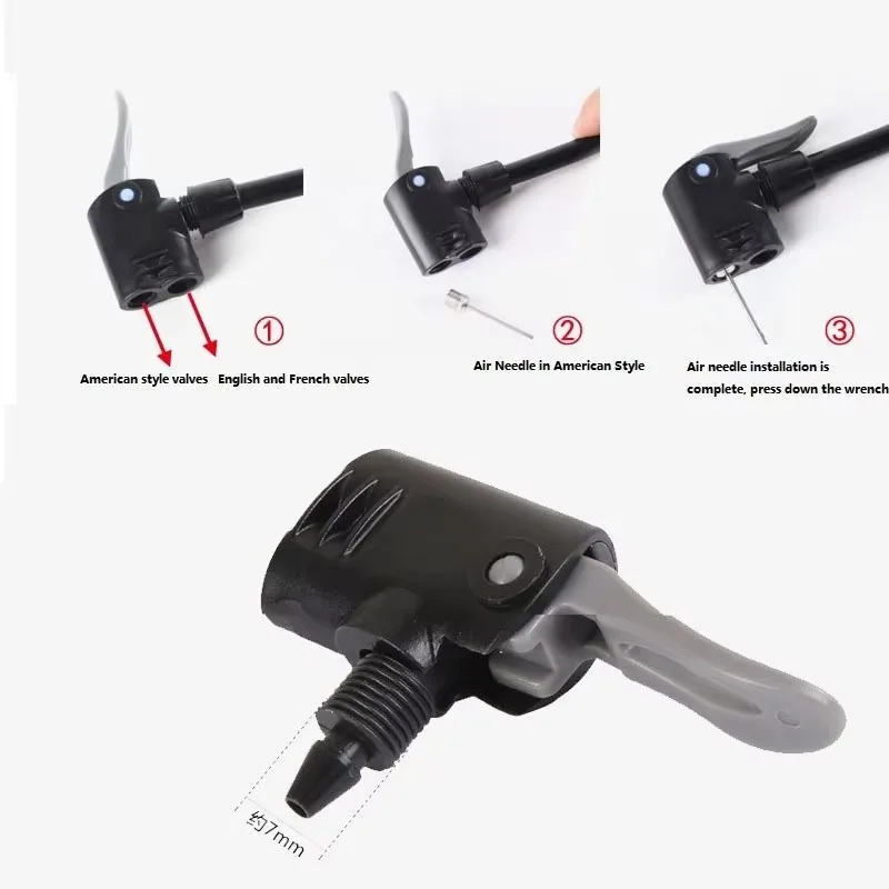 Ersatz für Fahrrad-Reifenschlauch, Presta Dual Head Luftpumpen-Adapterventil, nützliche Komponentenpumpe, Fahrradzubehör