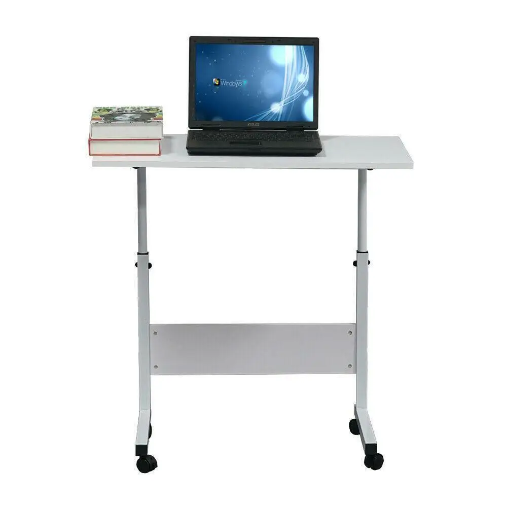 Mobile adjustable laptop desk portable computer rack