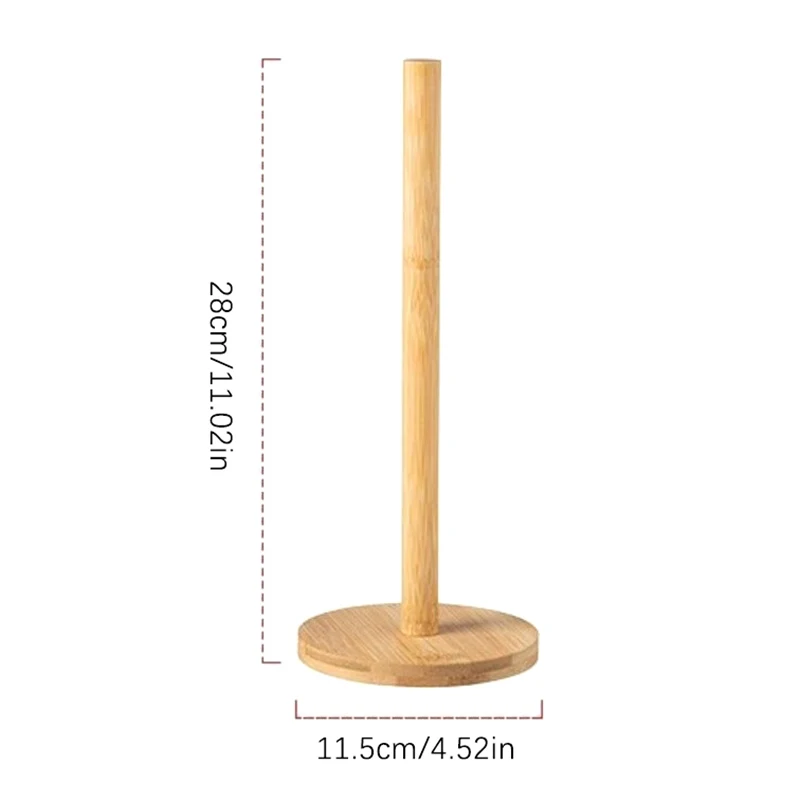 Kitchen Wooden Roll Paper Towel Holder Bathroom Tissue Vertical Stand Disposable Paper Pot Kitchen Toilet Storage Accessories