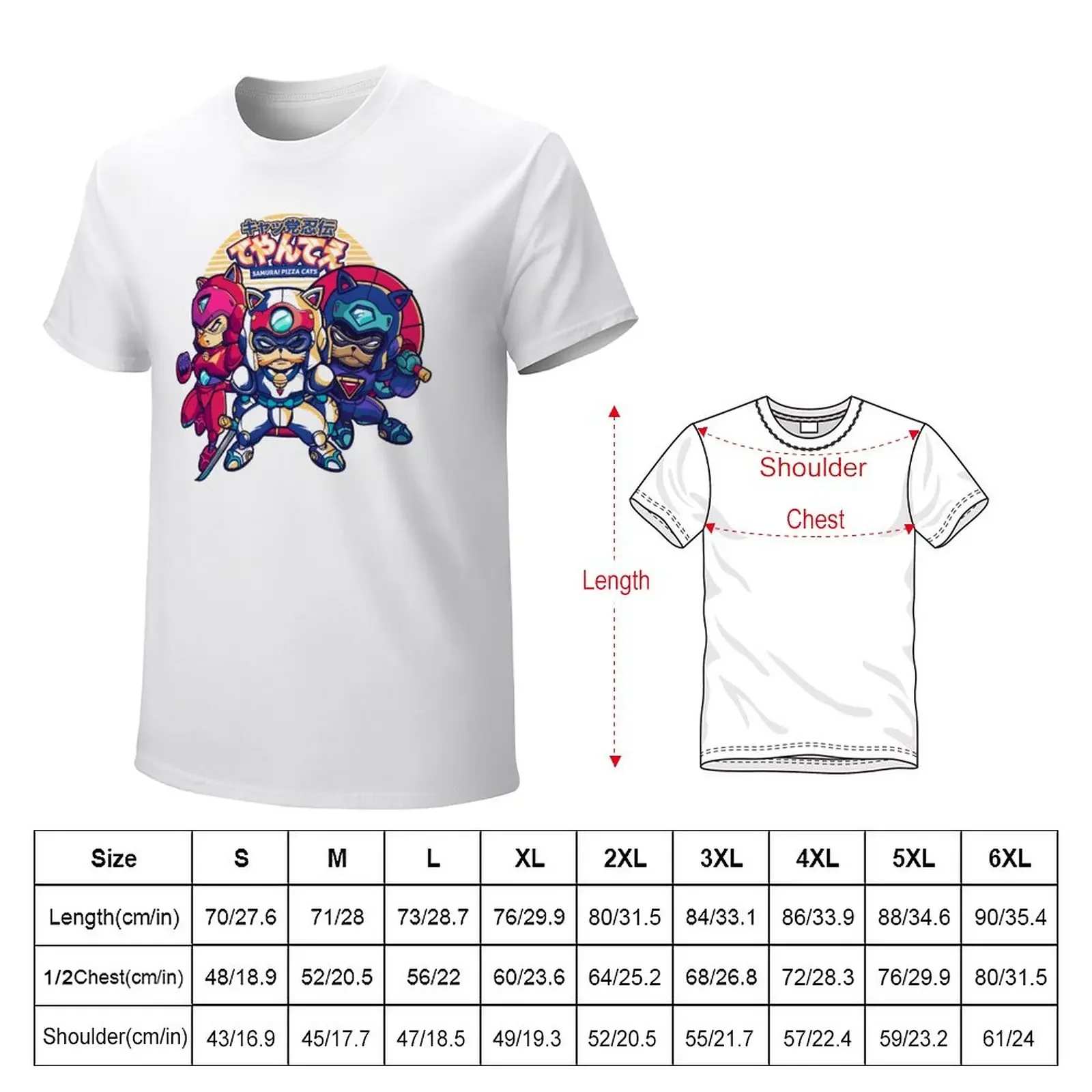 Samurai Pizza Cat T-Shirt sweat oversizeds plus sizes slim fit t shirts for men