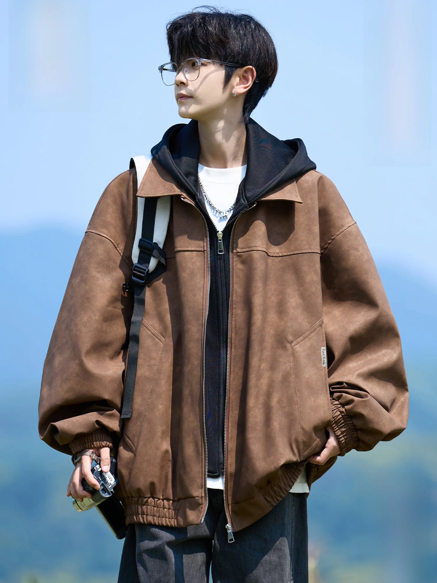 

Мужская зимняя куртка Paul Frank в стиле ретро с принтом обезьяны, утепленная, повседневная, свободного кроя, молодежная, модная, из ПУ-материала