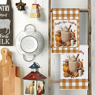 2-Pack Coffee-Themed Kitchen Towels, Dish Towels, Hand Towels, Kitchen Decor Towels, Neighbor Gifts, Sweet Housewarming Gifts for Friends, Mom Gifts, Friend Birthday Gifts.