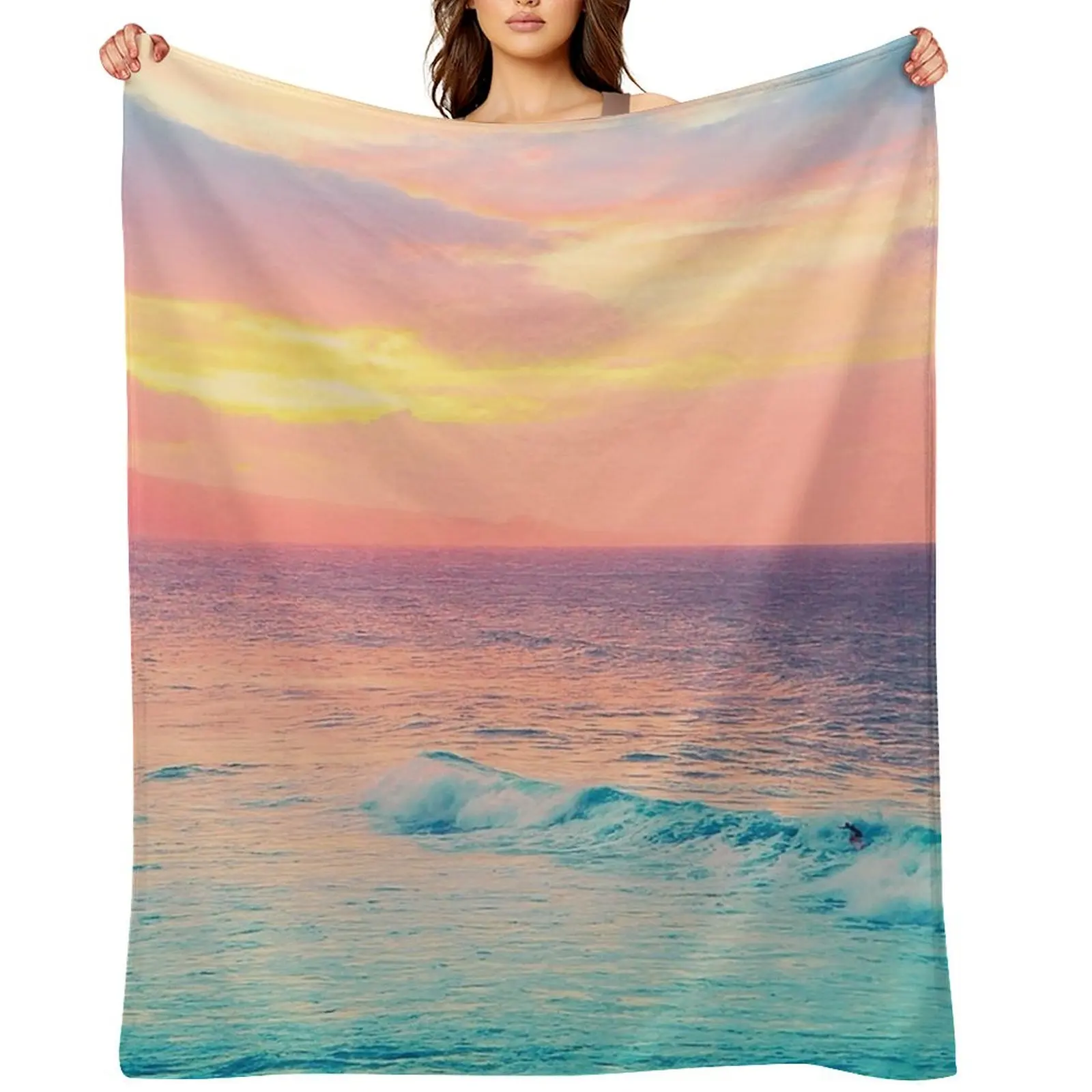 Hookipa Surf Sunset Throw Blanket Luxury Brand Travel for babies Soft Beds Plaid warm winter Blankets