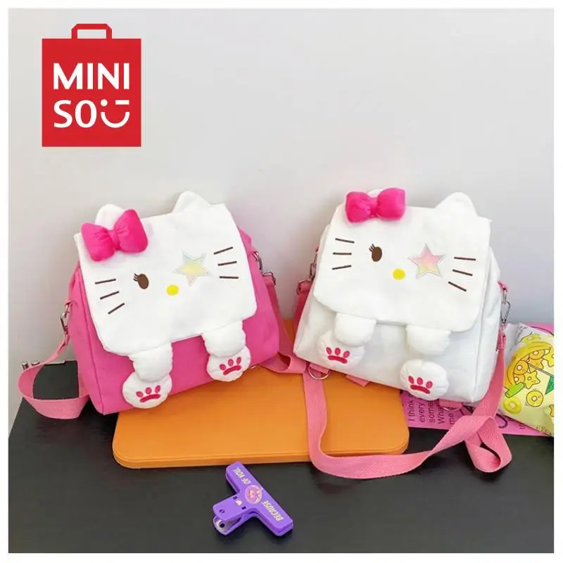 

2024 New Hello Kitty Crossbody Bag Women's Fashion High Quality Women's Shoulder Bag Cartoon Large Capacity Flip Cover Backpack