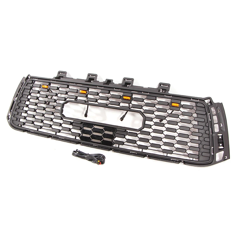 Front Bumper Grill Insert Black Mesh w/Lights  Fit For 2010-2013 Tundra