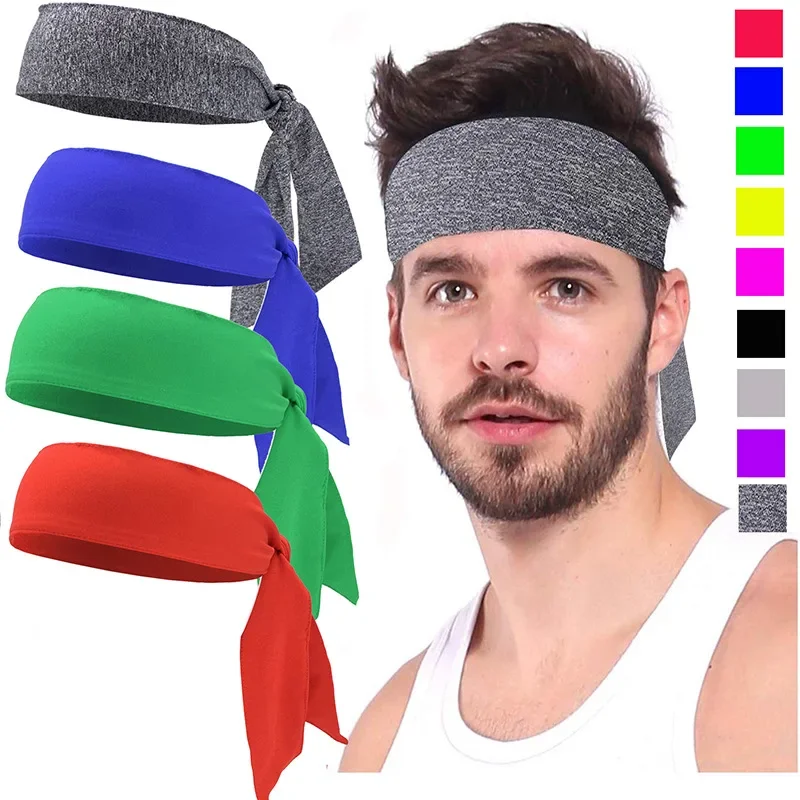 สียืดหยุ่นกีฬา Sweatband สำหรับเทนนิส U nisex ผู้ชายผู้หญิงเด็กสาววัยรุ่นคาดศีรษะชุดใส่เล่นโยคะวงผมแข็งแรง H eadwear