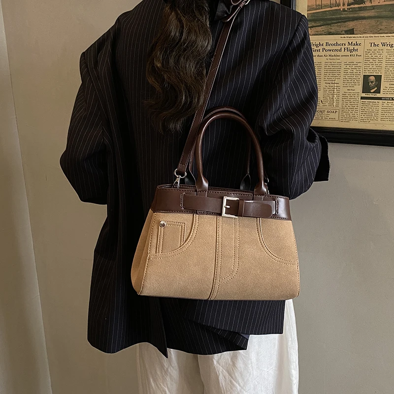 

MBB1975 Autumn and Winter Retro Color-Blocked Underarm Bag for Women 2025 New Style Jeans Large-Capacity Stylish Handbag