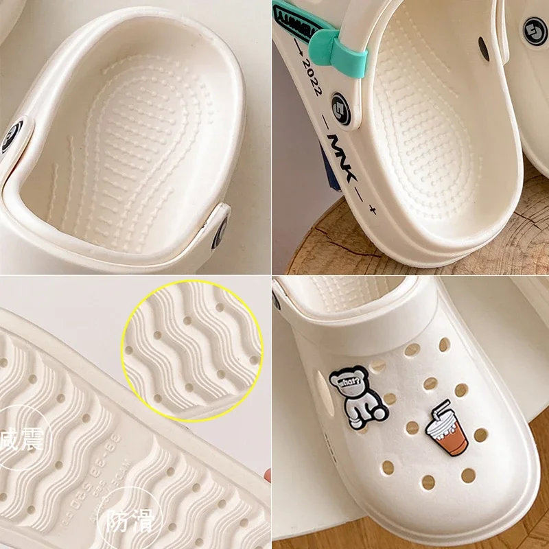 Women Hole Shoes Summer Couple EVA Sandals Girl Beach Shoes Home Slippers Summer Wading Sneaker Men and Women Sandals Slippers