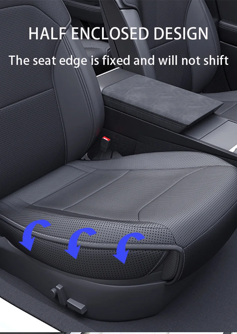 Für Tesla Model Y Juniper 2025 2026 Ledersitzbezug Sitzkissen Atmungsaktiv Komfortabel Nicht Erstickend Kein Schwitzen Autositzkissen – Detail 4