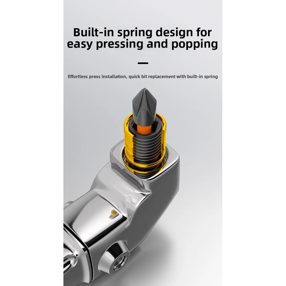 High Carbon Steel Corner Screwdriver Adapter with 90 Degree Orientation for Accessing Screws in Restricted Areas