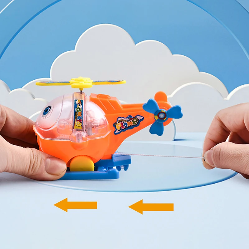 

Classic Cartoon Rope Helicopter Children Entertainment Wind-up Toys Propeller Vehicles Toy