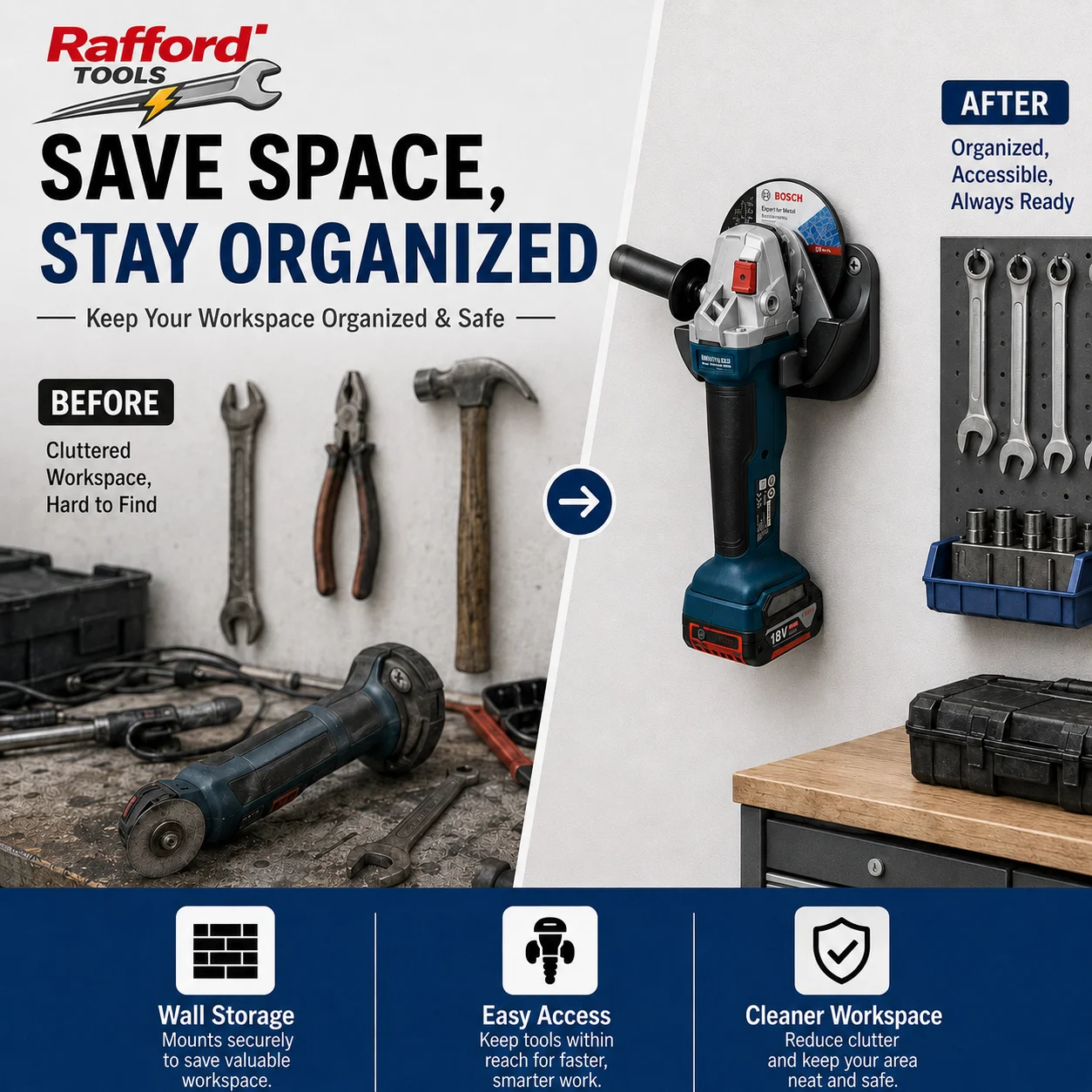 Rafford Angle Grinder Wall Mount Holder Image 4