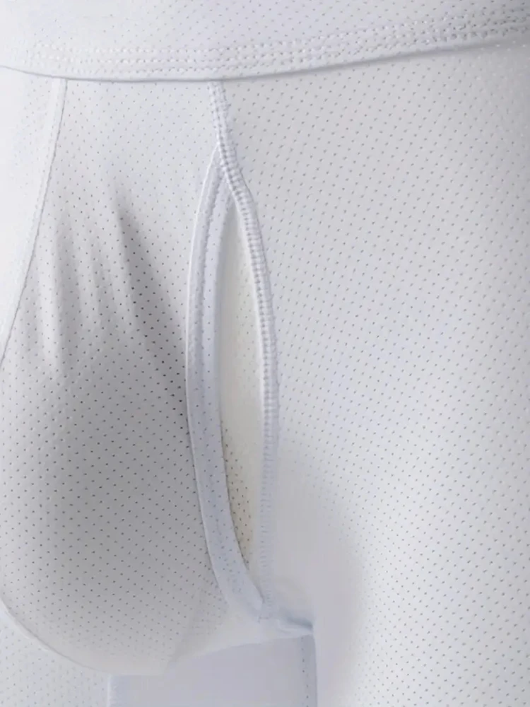 럭셔리 아이스 실크 새틴 같은 복서 여름 부드럽고 시원한 솔리드 남성용 속옷 통기성 메쉬 가랑이 팬티 속옷