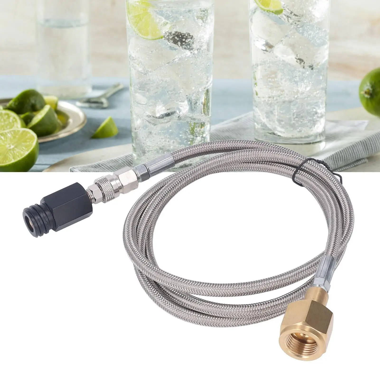 CO2 Soda Refill Adapter with 60in Hose | CGA320 Cylinder Connector for Easy Tank Filling