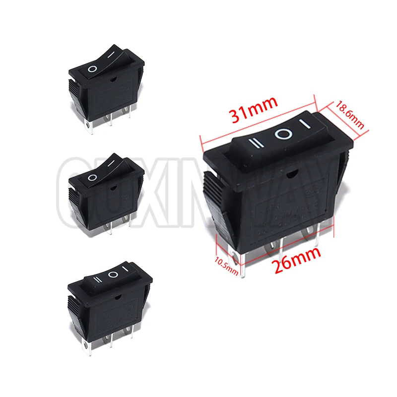 1PCS KCD3 2단 3핀 전기 장비 조명 포함 전원 스위치 16A 250V / 20A 125V AC 로커 스위치 ON-OFF ON-OFF-ON