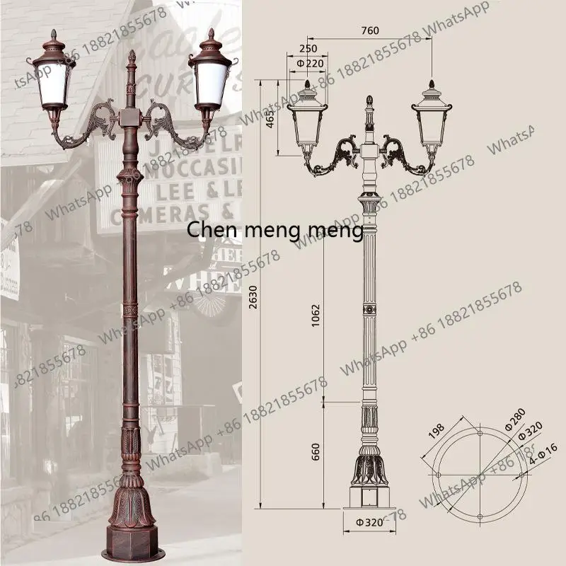 

Double Head European Garden Light Aluminum LED Outdoor Lighting Villa Garden Street Runway Outdoor