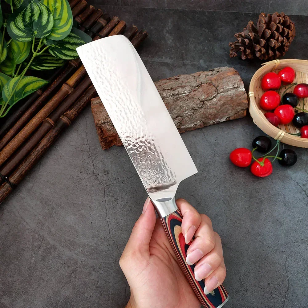 5Cr15 Stainless Steel Cleaver Knife Hand Forged Kitchen Knives Wood Handle Chopping Vegetables Slicing Meat Chef Cleaver Knife