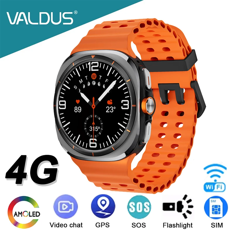 VALDUS Новые 4G Смарт-часы для мужчин и женщин AMOLED WIFI GPS SOS NFC 3 + 32 ГБ Память HD Камера Фитнес Спортивные Compas Смарт-часы 7 Ultra