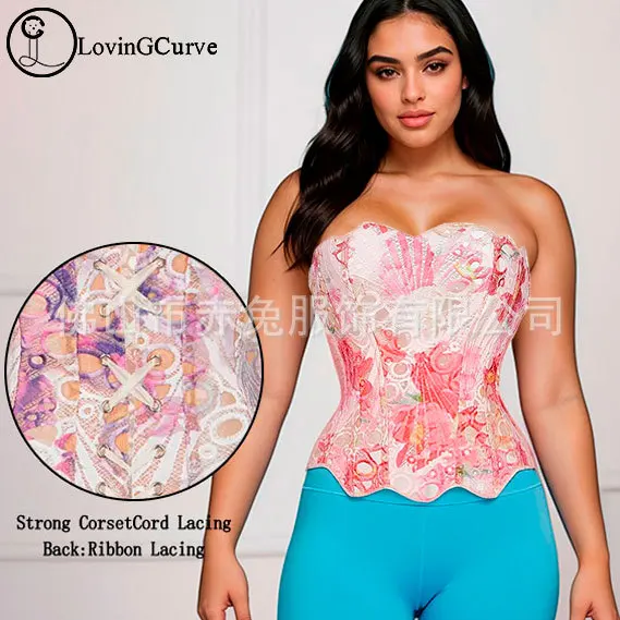 

2025 New Irregular Lace Clothes Printed Tops Europe and America