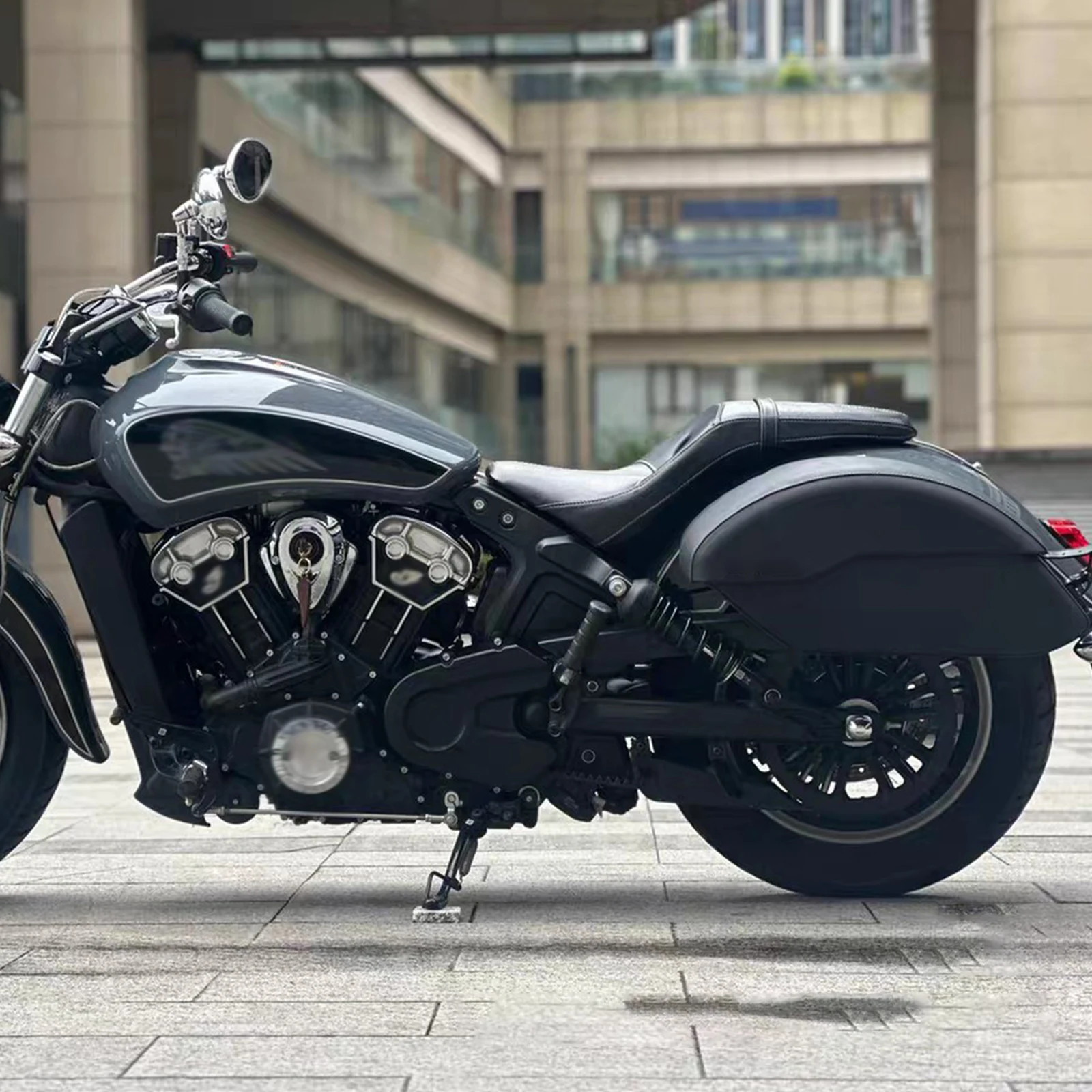 Motorcycle Quick Release ‎Semi Rigid Saddlebags Side Box Fits For Indian Scout 2015-2024 Sixty ABS 19-20 100th Anniversary 2020