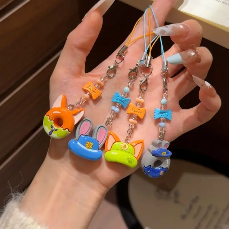 أنيمي Zootopia نيك وجودي زوجين سلسلة هواتف محمولة الديكور المفاتيح الفتيات حقيبة مدرسية محمولة قلادة لعبة هدايا العيد #2