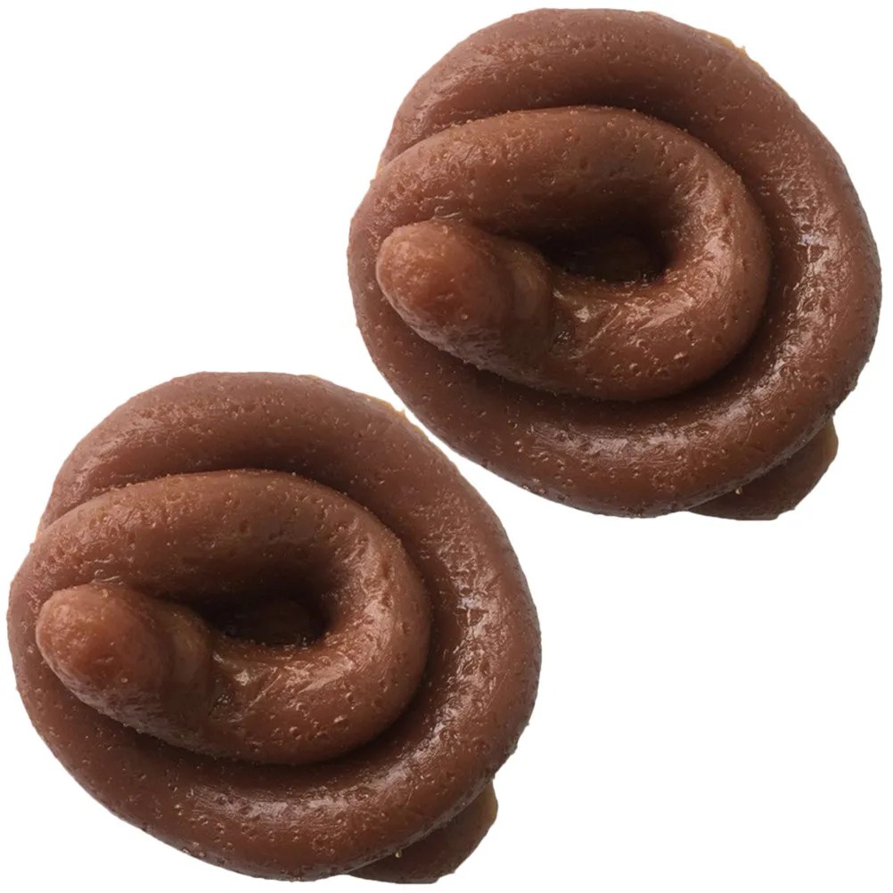 2Pcs Realistic Fake Poop Prank Props for Halloween April Fools Day Office Party Pranks Funny Trick Cow Poo Plastic Disgusting