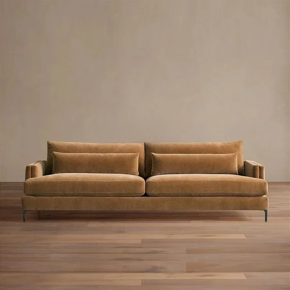 Antique Velvet 3 Seat Sofa Bed Lightweight Luxury Home Furniture