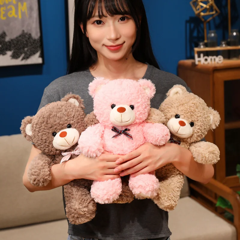 30CM Staande Snoep Beer Strikje Schattige Knuffels Creatieve Sierkussen Baby Slapen Comfort Pop Birls Jongens Presenteert Decor