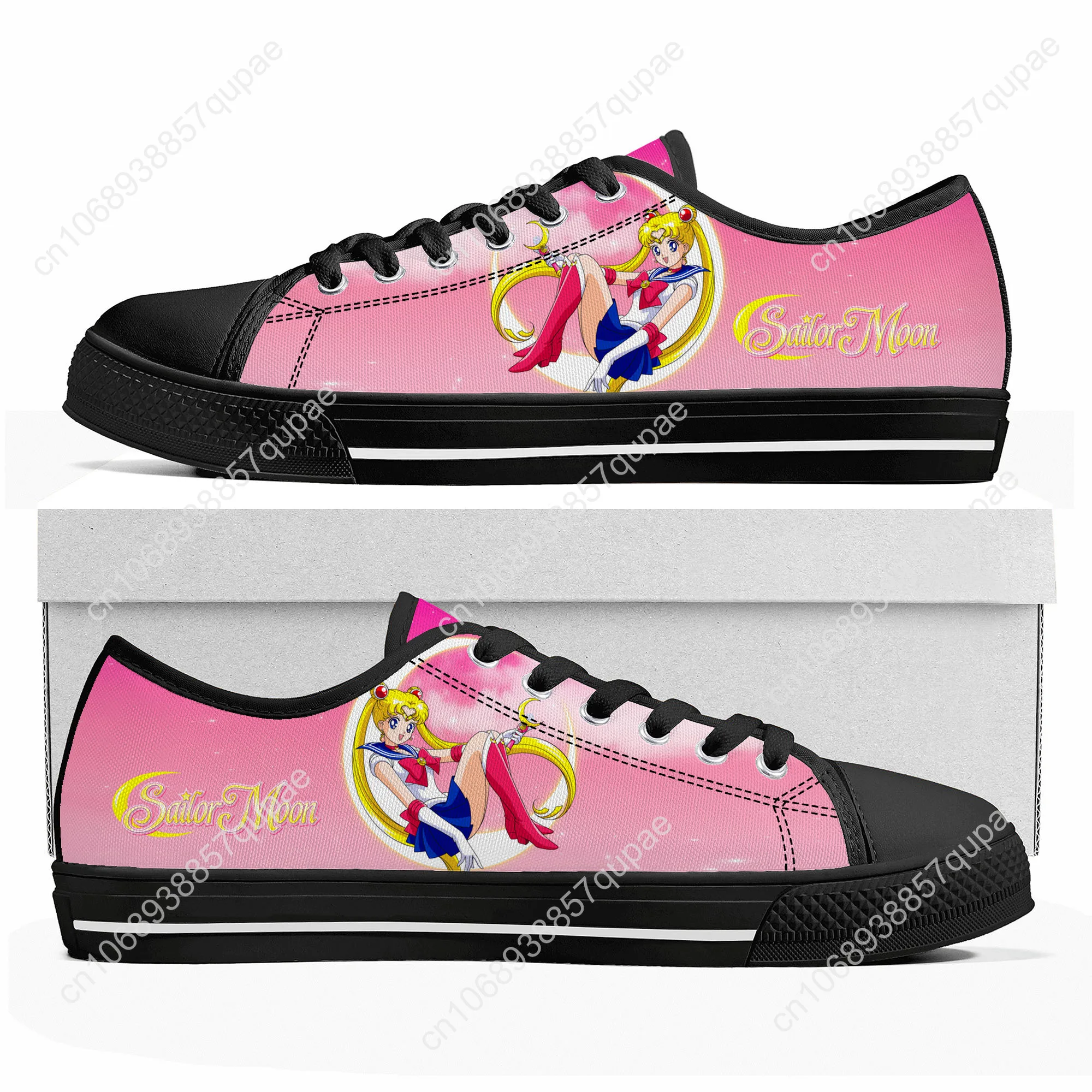 Anime Moon Manga Cartoon Sailor Low Top High Quality Sneakers Mens Women Teenager Canvas Sneaker Casual Couple Shoes Custom Shoe