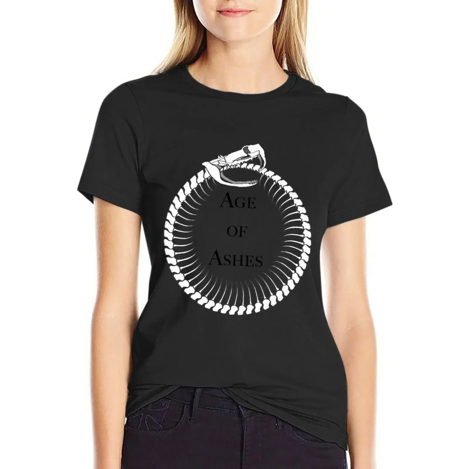 Gothic: Age of Ashes Larp Logo T-Shirt vintage plain Short sleeve tee korean fashion tops Women