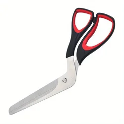 Multifunctional Pizza Scissors Stainless Steel Blade Detachable Cutting Tools Ergonomic Grip Black&Red for Restaurant Kitchen