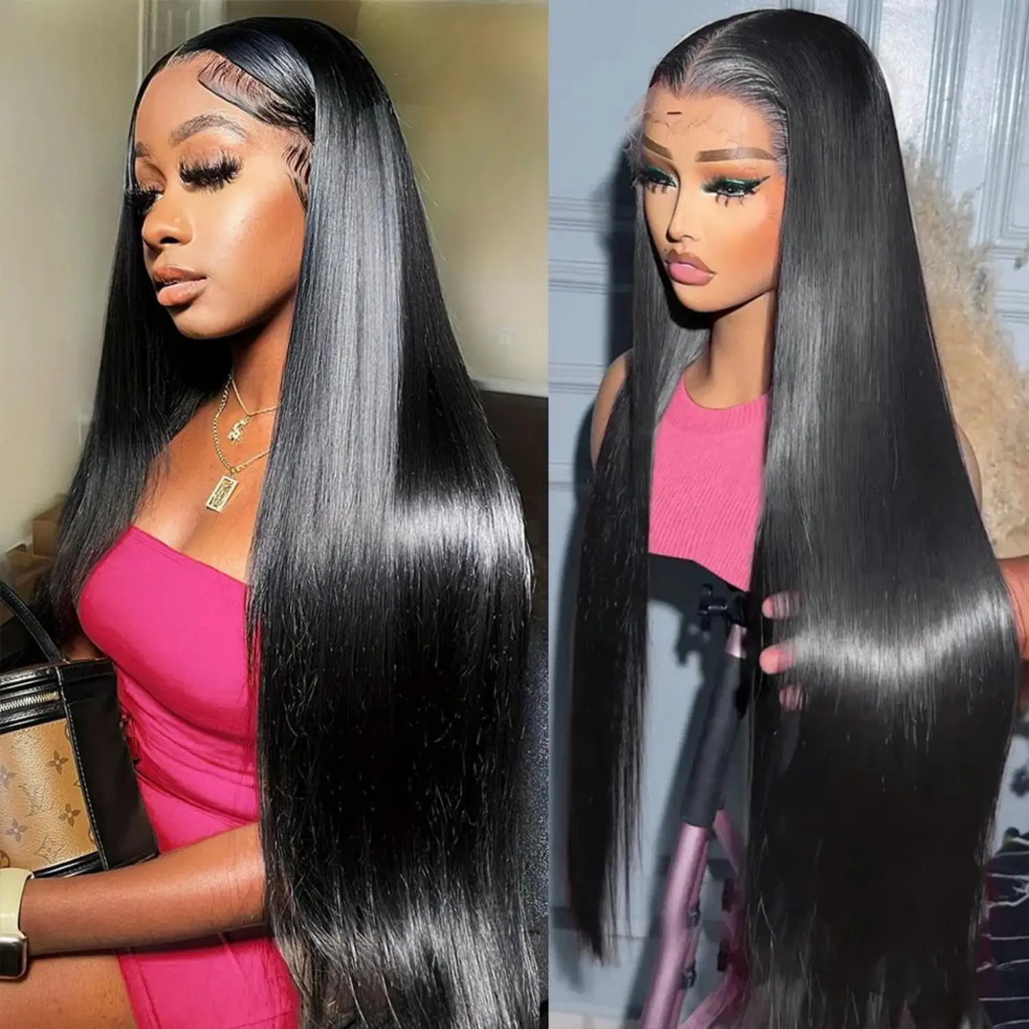 

Накладные парики из натуральных волос 13x4 Super Double Drawn Bone Straight HD Lace Front без клея, 5x5, готовые к носке, из вьетнамских девственных волос для женщин