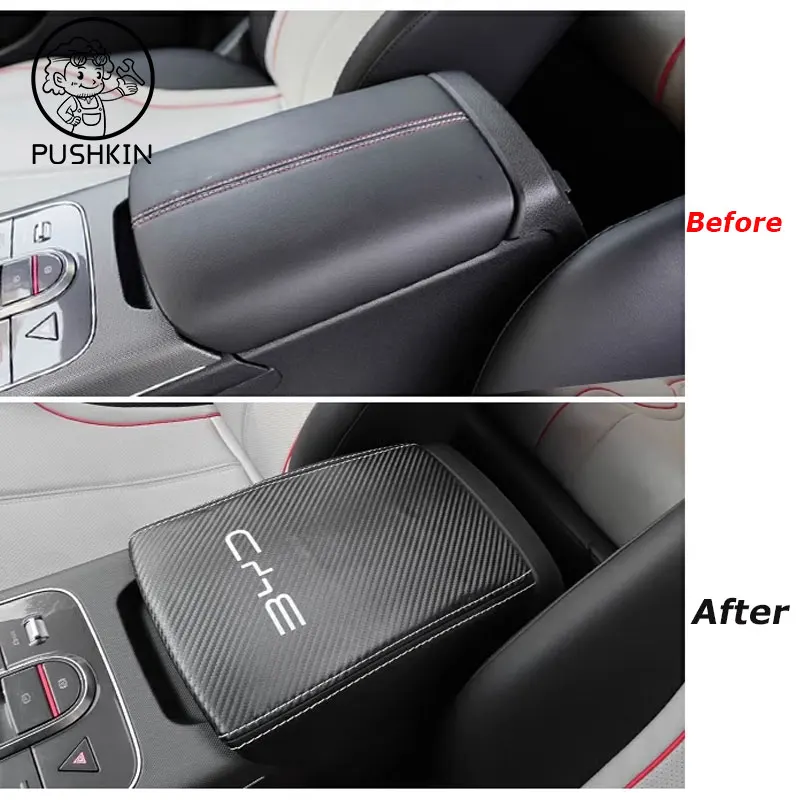 For BYD KING SEAL 5 DMI Chazor Car Styling Armrest Anti-dirty Pad Cover Sticker PU Leather Cover Modificated Auto Accessories