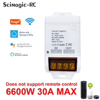 Tuya WIFI 20A/30A 4000W/6000W AC 85-250V 220V Circuit Breaker Smart Life APP Timer Wireless Intelligent Switch