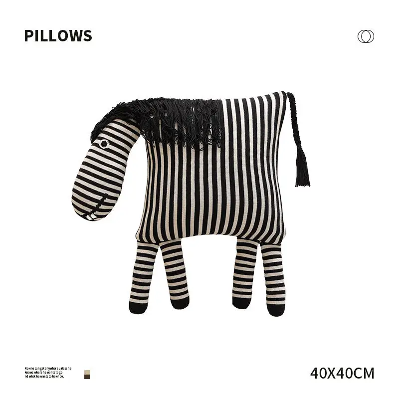 Luxuriöses, gestreiftes, abstraktes Bürostuhl-Kissenkissen mit Zebramuster – modernes Design für hochwertige Komfort-Murakami-Kissen