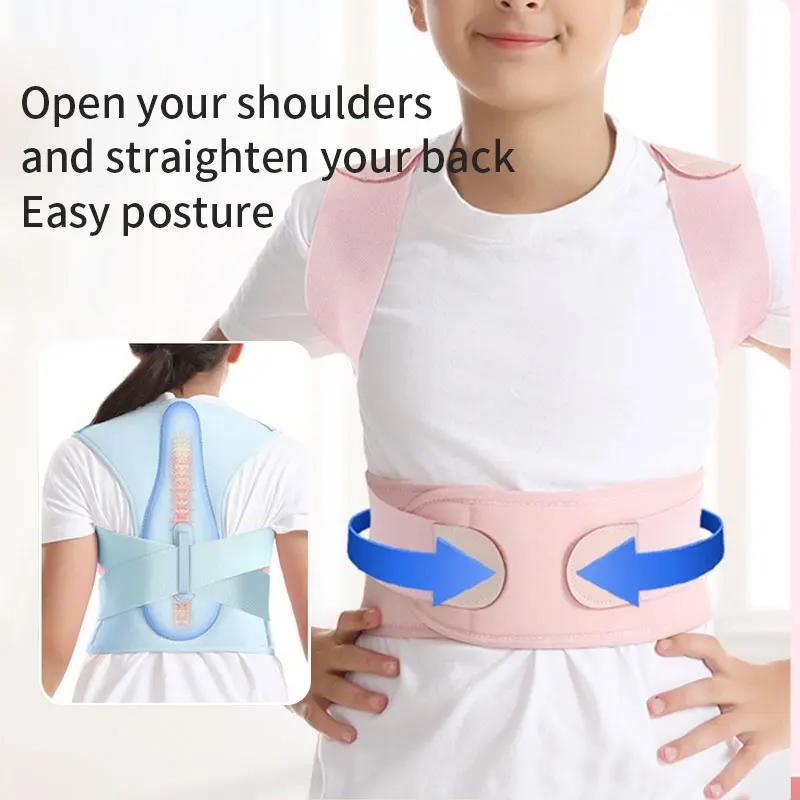 

Children Adjustable Posture Corrector Back Support Boy Girls Shoulder Belt Rectify Spine Straight Correction Back Support Brace