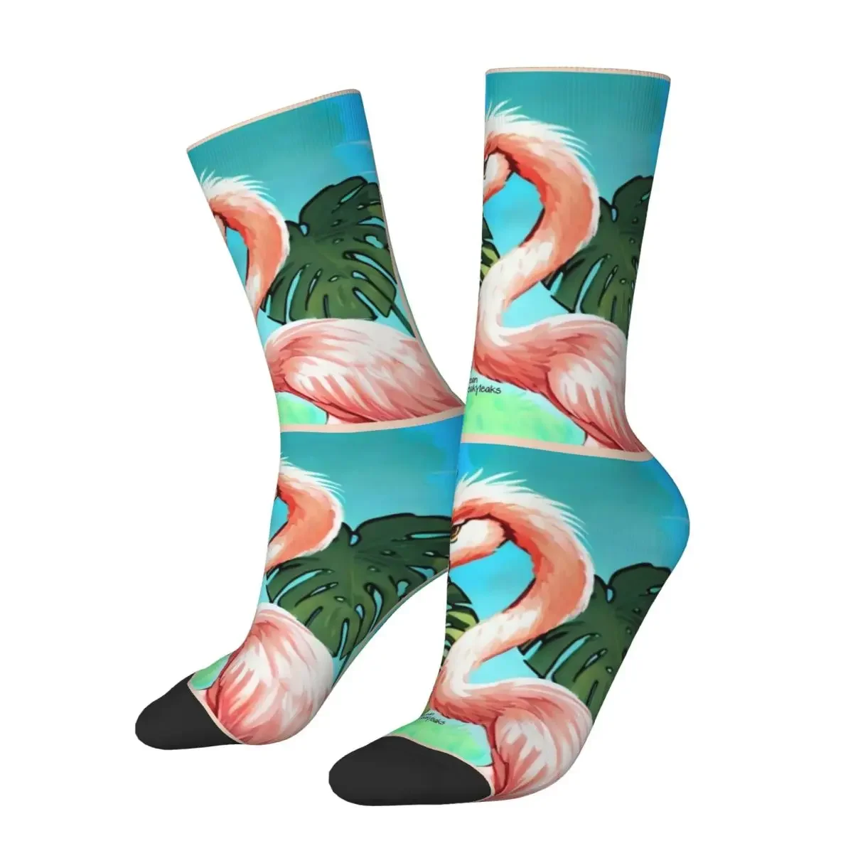 

Носки с изображением фламинго и птицы в рай, супер мягкие чулки в стиле Харадзюку, всесезонные длинные носки, аксессуары для мужчин и женщин, рождественский подарок