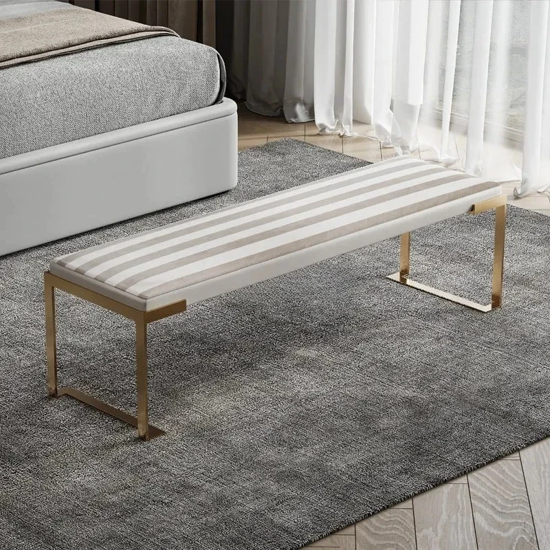 Italian minimalist end stool light luxury high-end bedroom extremely narrow cloakroom shoe changing stool in front of the bed