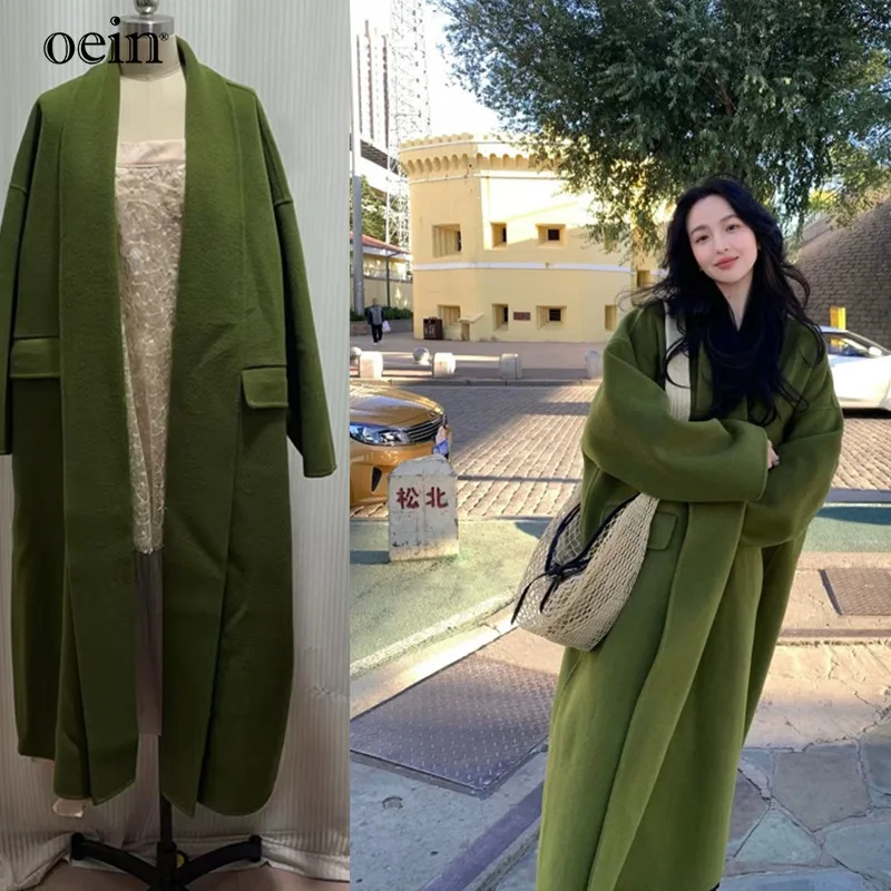 Homemade New Cover 2024 Autumn Winter 100% Wool Double Sided Woolen Coat