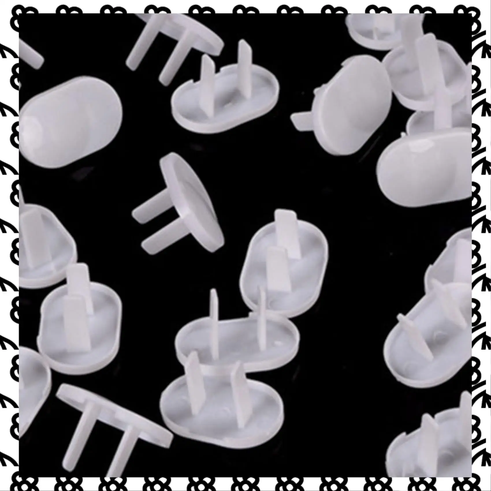 A07I 300Pcs Anti Electric Shock Plugs Protector Cover Cap Power Socket Electrical Outlet Baby Children Safety Guard Two Holes