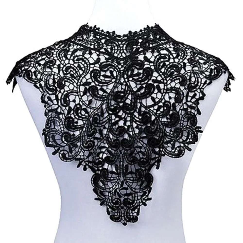 

Lace Hollow Collar Flower Embroidered DIY Sew Lace Cloth Sticker Handcrafted Clothing Accessories Chest Flower