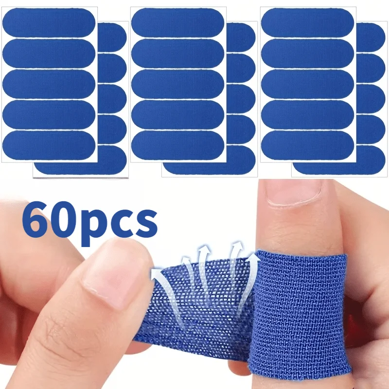 60Pcs Elastic Sports Finger Protector Tape Bowling Thumb Support Pads Anti Friction Finger Wrap Protective Patches