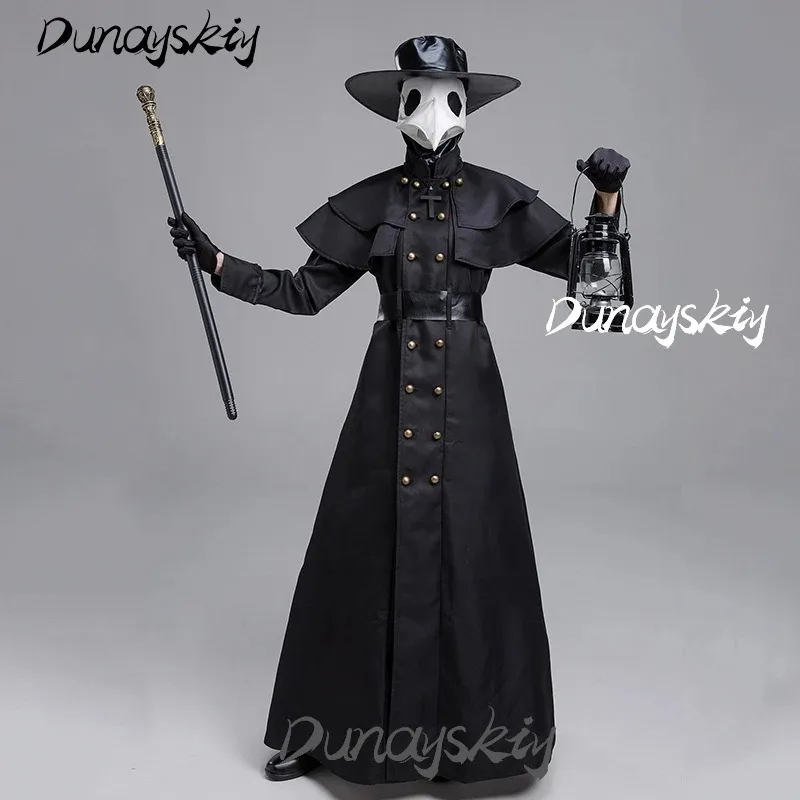 

DY20Plague Доктор Косплей Костюм Набор Костюм Масляный Фонарь Палочка Одевание Хэллоуин Рождественская Вечеринка Ожерелье Шляпа Костюмированная Униформа Для Взрослых