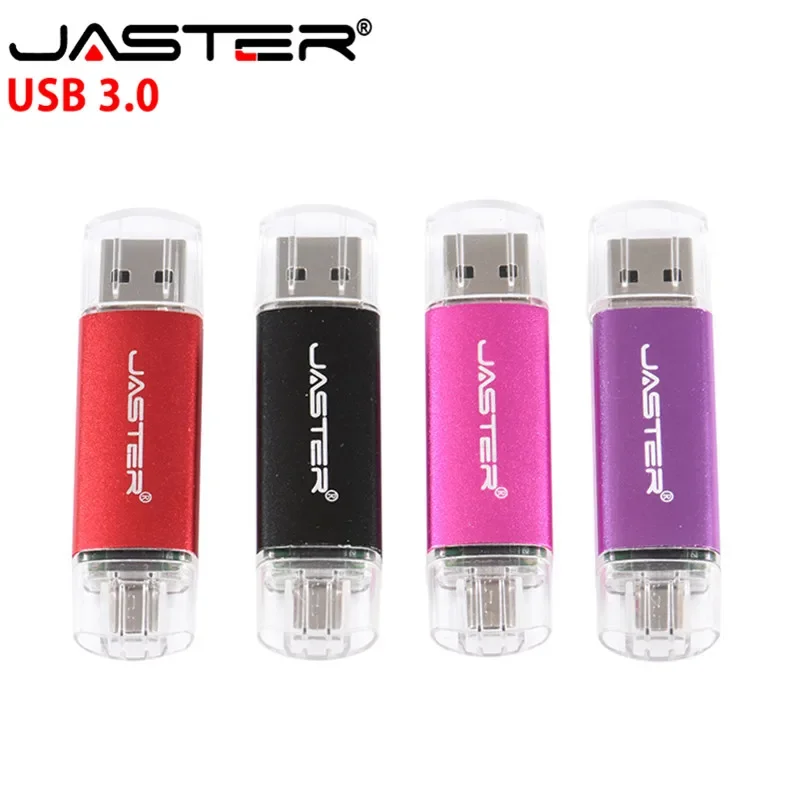 JASTER 2In1 OTG 3.0 16GB USB Flash Drives 32GB Pen Drive 64GB for Android System 128GB External Storage Pendrive Memory Stick