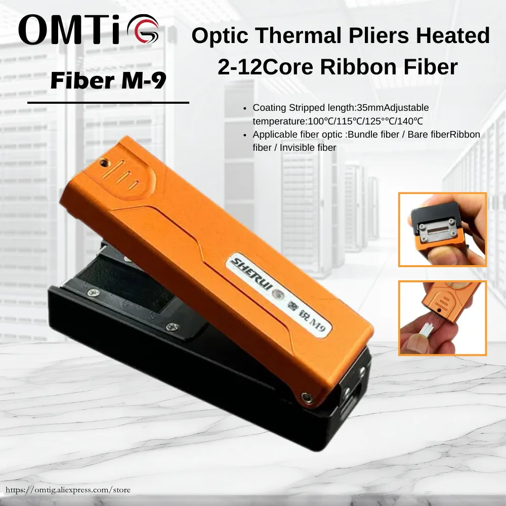 

OMTiG Mini Optic Thermal Pliers Heated 2-12Core Ribbon Fiber Wire Automatic Stripping Tool Hot Jacket Stripper Cutter