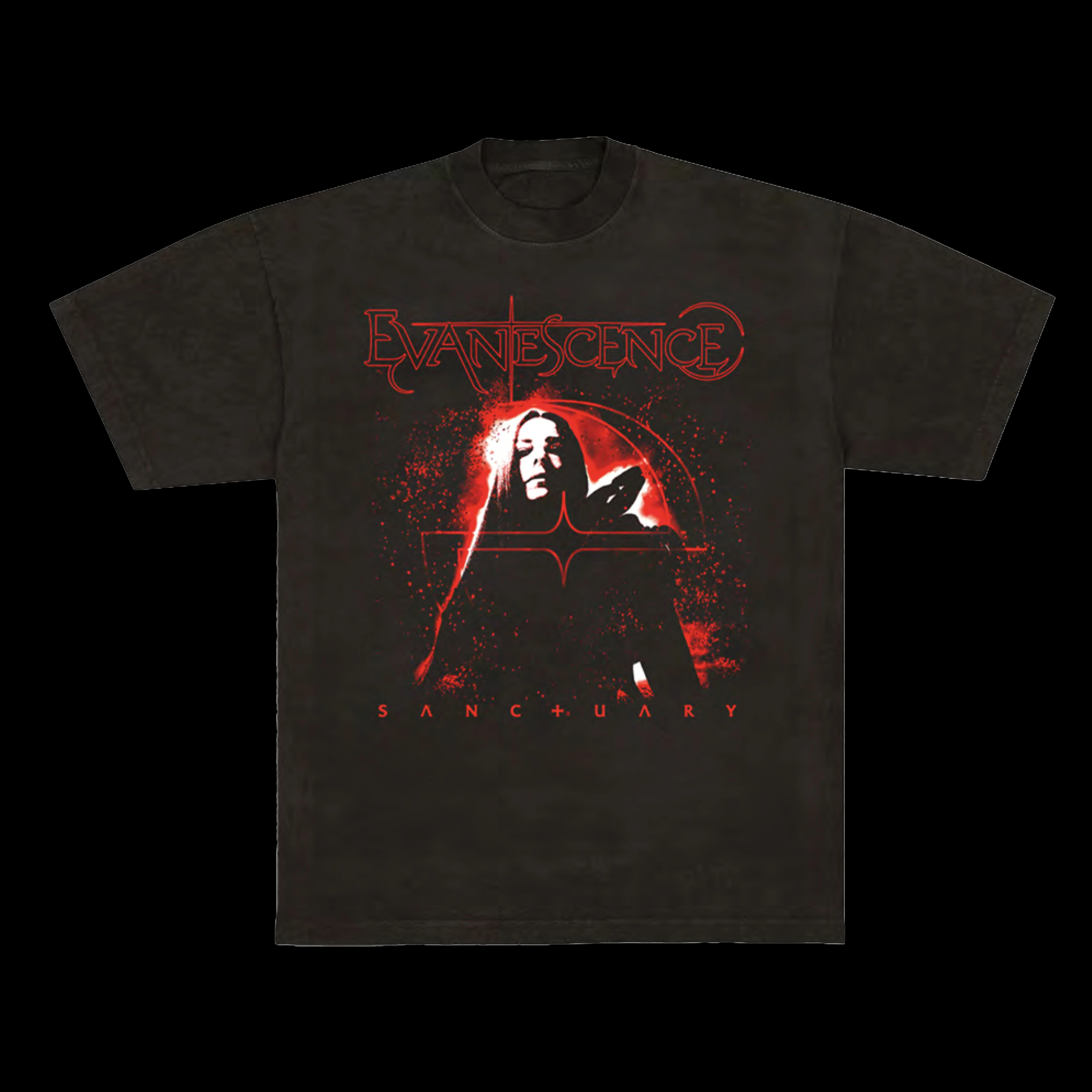Hi Contrast Red Sanctuary Evanescence Band T-Shirt Cotton Graphic Tee Men Women Summer Streetwear